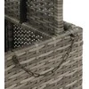 Sodo stalas, pilkas, 90x55x71cm, poliratanas/akacijos mediena
