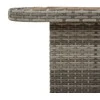 Sodo stalas, pilkas, 90x55x71cm, poliratanas/akacijos mediena