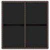Sodo stalas, rudas, 109x107x74cm, poliratanas ir stiklas