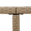 Sodo stalas, smėlio, 109x107x74cm, poliratanas ir stiklas