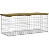 Sodo suoliukas, 103x44x42cm, impregnuota pušis, gabiono dizaino