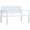 Sodo suoliukas, baltos spalvos, 120cm, HDPE, medienos imitacija