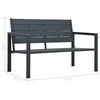 Sodo suoliukas, pilkos spalvos, 120cm, HDPE, medienos imitacija