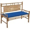 Sodo suoliukas su pagalvėle, 120cm, bambukas (41504+314081)