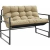 Sodo suoliukas su pagalvėle, taupe spalvos, 113cm, plienas