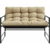 Sodo suoliukas su pagalvėle, taupe spalvos, 113cm, plienas