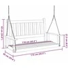 Sodo sūpynės-suoliukas su metalinėmis grandinėmis, juodos, eglė