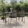 Lauko baldų komplektas Sodo valgomojo baldų komplektas, 5 dalių, juodos spalvos