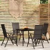 Lauko baldų komplektas Sodo valgomojo baldų komplektas, 5 dalių, juodos spalvos