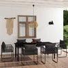 Lauko baldų komplektas Sodo valgomojo baldų komplektas, 7 dalių, juodos spalvos
