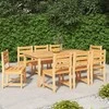 Lauko baldų komplektas Sodo valgomojo baldų komplektas, 9 dalių, tikmedžio masyvas