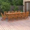 Lauko baldų komplektas Sodo valgomojo komplektas, 13 dalių, 280x90x75 cm, akacija