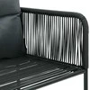 Lauko baldų komplektas Sodo valgomojo komplektas, 3 dalių, juodas/rudas, PVC ratanas