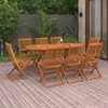 Lauko baldų komplektas Sodo valgomojo komplektas, 9 dalių, 180x90x75 cm, akacija