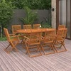 Lauko baldų komplektas Sodo valgomojo komplektas, 9 dalių, 180x90x75 cm, akacija