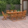Lauko baldų komplektas Sodo valgomojo komplektas, 9 dalių, 220x90x75 cm, akacija