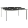 Sodo valgomojo stalas, 170x170x74,5cm, stiklas ir plienas