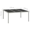 Sodo valgomojo stalas, 170x170x74,5cm, stiklas ir plienas