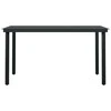 Sodo valgomojo stalas, juodas, 140x70x74cm, plienas ir stiklas
