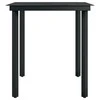 Sodo valgomojo stalas, juodas, 140x70x74cm, plienas ir stiklas