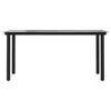 Sodo valgomojo stalas, juodas, 160x80x74cm, plienas ir stiklas