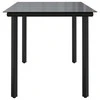 Sodo valgomojo stalas, juodas, 160x80x74cm, plienas ir stiklas