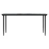 Sodo valgomojo stalas, juodas, 160x80x74cm, plienas ir stiklas