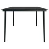 Sodo valgomojo stalas, juodas, 200x100x74cm, plienas ir stiklas