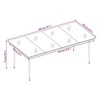 Sodo valgomojo stalas, juodas, 200x100x74cm, plienas ir stiklas