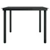Sodo valgomojo stalas, juodas, 200x100x74cm, plienas ir stiklas