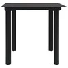 Sodo valgomojo stalas, juodas, 80x80x74cm, plienas ir stiklas