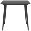 Sodo valgomojo stalas, juodas, 80x80x74cm, plienas ir stiklas