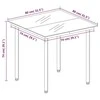 Sodo valgomojo stalas, juodas, 80x80x74cm, plienas ir stiklas