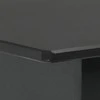 Sodo valgomojo stalas, juodas, 80x80x74cm, plienas ir stiklas