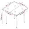 Sodo valgomojo stalas, juodas, 80x80x74cm, plienas ir stiklas