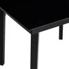 Sodo valgomojo stalas, juodas, 80x80x74cm, plienas ir stiklas