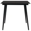 Sodo valgomojo stalas, juodas, 80x80x74cm, plienas ir stiklas