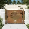 Sodo vartai, 105x80cm, corten plienas, medžio dizaino