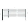 Sodo vartai su stulpais, antracito sp., 350x100 cm, plienas