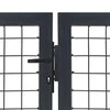Sodo vartai su stulpais, antracito sp., 350x140 cm, plienas