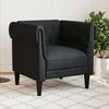 Fotelis Chesterfield krėslas, juodos spalvos, audinys
