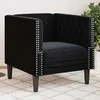 Fotelis Chesterfield krėslas, juodos spalvos, aksomas