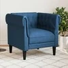 Fotelis Chesterfield krėslas, mėlynos spalvos, audinys
