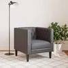 Sofa Chesterfield krėslas, pilkos spalvos, dirbtinė oda