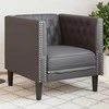 Sofa Chesterfield krėslas, pilkos spalvos, dirbtinė oda
