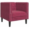Fotelis Chesterfield krėslas, raudonojo vyno spalvos, aksomas