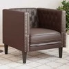 Fotelis Chesterfield krėslas, rudos spalvos, dirbtinė oda