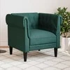 Sofa Chesterfield krėslas, tamsiai žalios spalvos, audinys