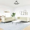 Sofa Chesterfield sofų komplektas, 2 dalių, kreminė, dirbtinė oda