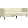 Sofa Chesterfield sofų komplektas, 2 dalių, kreminė, dirbtinė oda